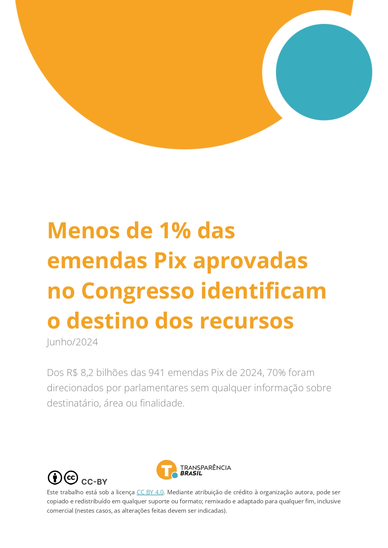Menos de 1% das emendas Pix aprovadas no Congresso identificam o destino dos recursos