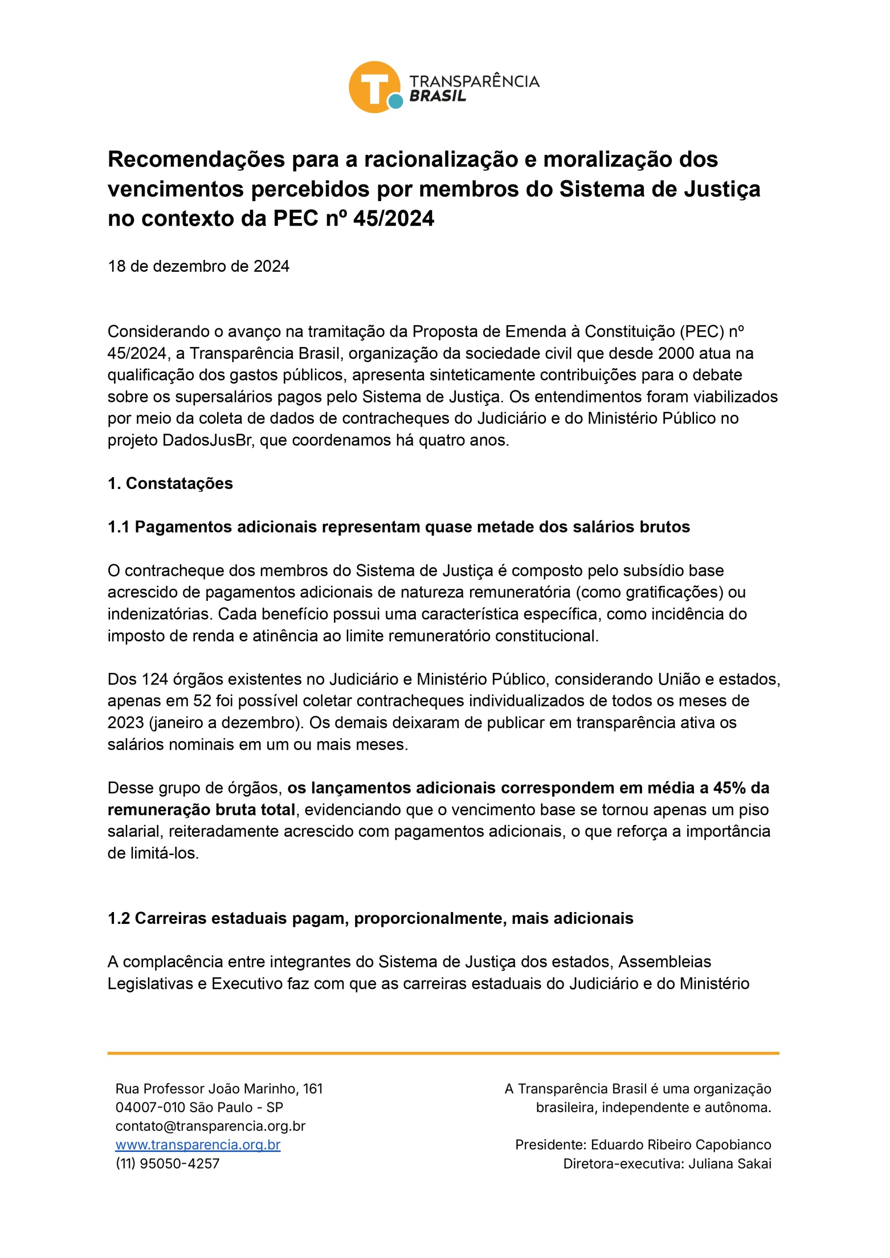 PEC 45/2024: criação de benefícios sem amparo legislativo deve ser restringida para o combate aos supersalários na Justiça